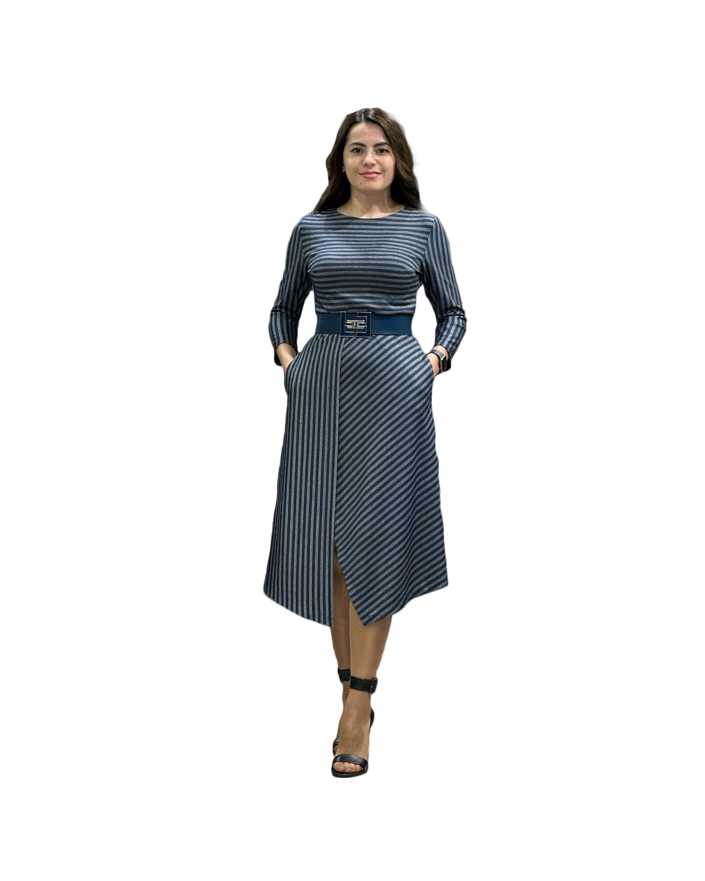 Ladies Elegant Striped Dress Mit Apparel Ladies Elegant Striped Dress Mit Apparel