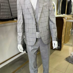 Men's Checked 3 Piece Suit